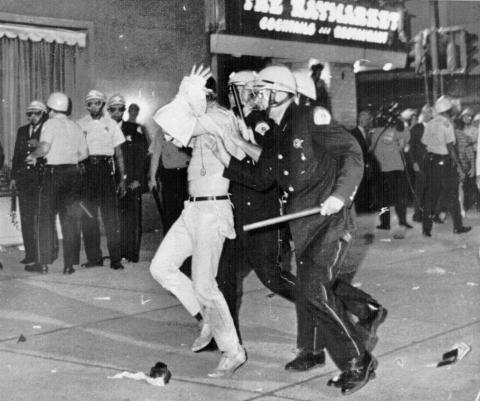 Protester being arrested